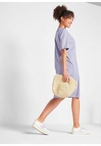 bonprix - Sukienka T-shirtowa oversized (2 szt.), z czystej bawełny. Kolor: fioletowy. Materiał: bawełna #1