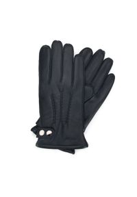 Wittchen - Męskie rękawiczki skórzane z ozdobnymi zatrzaskami czarne. Kolor: czarny. Materiał: skóra. Styl: klasyczny, elegancki #1