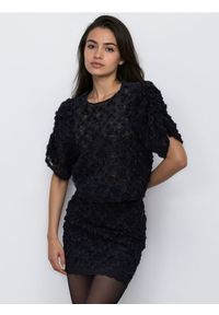 Reserved - Bluzka z aplikacjami - czarny. Kolor: czarny. Materiał: tkanina. Wzór: aplikacja #1