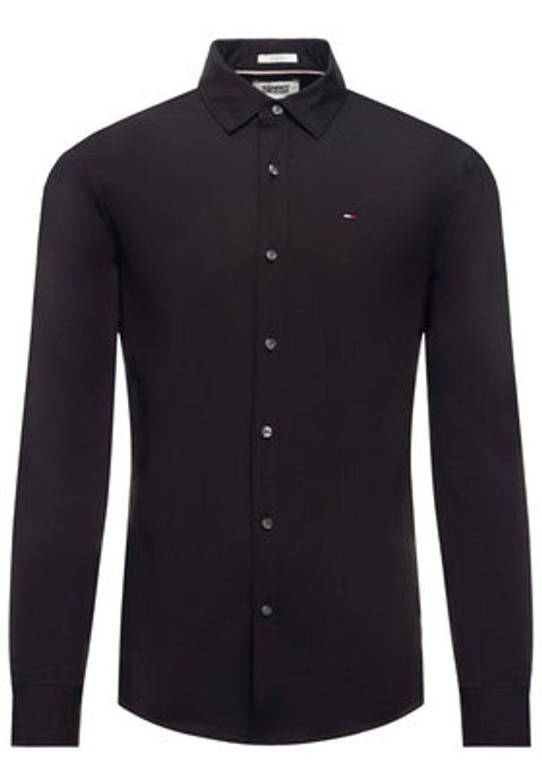 Tommy Jeans Koszula DM0DM04405 Czarny Slim Fit. Kolor: czarny. Materiał: bawełna