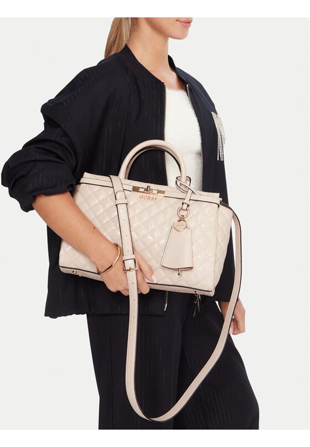 Guess Torebka Idra HWGG81 57060 Beżowy. Kolor: beżowy. Materiał: skórzane