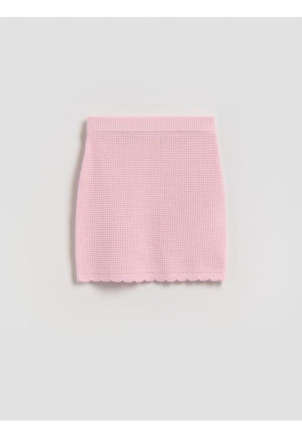 Reserved - Dzianinowa spódnica - pastelowy róż. Kolor: różowy. Materiał: dzianina