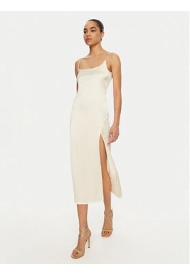 JACQUEMUS Sukienka koktajlowa 24E241DR100 Écru Regular Fit. Materiał: wiskoza. Styl: wizytowy