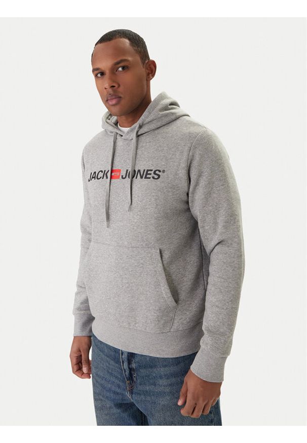 Jack & Jones Bluza Corp Old Logo 12137054 Szary Regular Fit. Kolor: szary. Materiał: bawełna