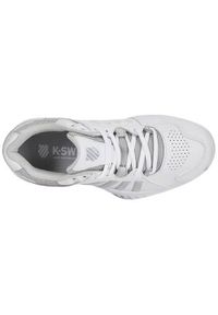 Buty do tenisa damskie K-Swiss Receiver V Indoor. Zapięcie: sznurówki. Kolor: biały, wielokolorowy. Materiał: syntetyk, tkanina, materiał. Szerokość cholewki: normalna. Sport: tenis