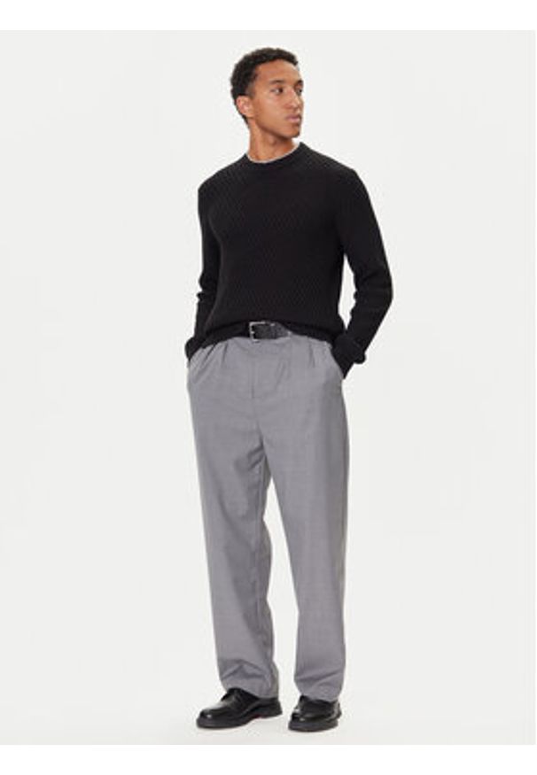 Hugo - HUGO Sweter Syer 50546995 Czarny Regular Fit. Kolor: czarny. Materiał: bawełna