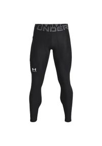 Męska fitness legginsy termoaktywne Under Armour Heatgear Compression czarny. Kolor: wielokolorowy, szary, czarny. Materiał: materiał. Sport: turystyka piesza, bieganie, fitness #1