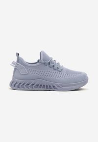 Born2be - Niebieskie Buty Sportowe Sneakersy z Siateczkowego Materiału na Tłoczonej Podeszwie Ralloti. Okazja: na co dzień, na spacer. Nosek buta: okrągły. Zapięcie: sznurówki. Kolor: niebieski. Materiał: materiał. Sport: turystyka piesza #6