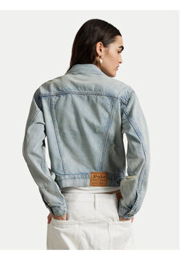 Polo Ralph Lauren Kurtka jeansowa 211969393001 Niebieski Regular Fit. Typ kołnierza: polo. Kolor: niebieski. Materiał: bawełna