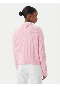TOMMY HILFIGER - Tommy Hilfiger Sweter WW0WW48433 Różowy jasny Regular Fit. Kolor: różowy. Materiał: bawełna #3