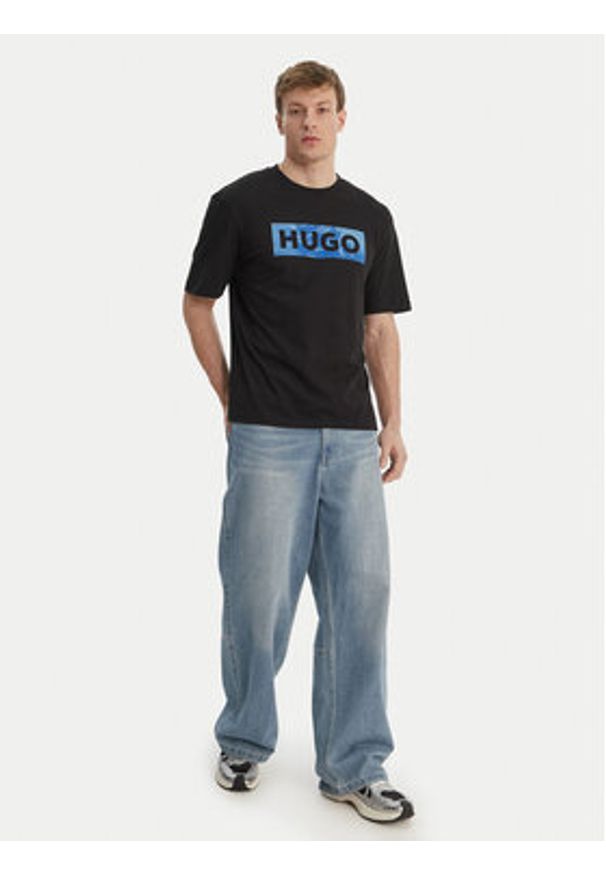 Hugo - HUGO T-Shirt Nalien 50560060 Czarny Regular Fit. Kolor: czarny. Materiał: bawełna