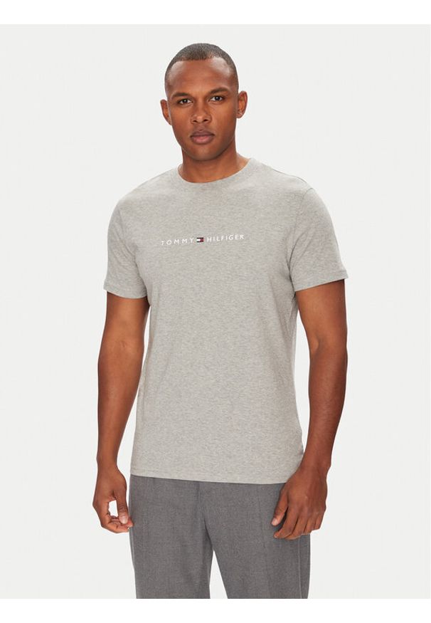 TOMMY HILFIGER - Tommy Hilfiger T-Shirt UM0UM03525 Szary Regular Fit. Kolor: szary. Materiał: bawełna