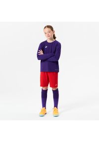 KIPSTA - Spodenki piłkarskie dla dzieci Kipsta Viralto Club. Kolor: czerwony. Materiał: materiał, poliamid, poliester, elastan. Sezon: lato. Styl: sportowy