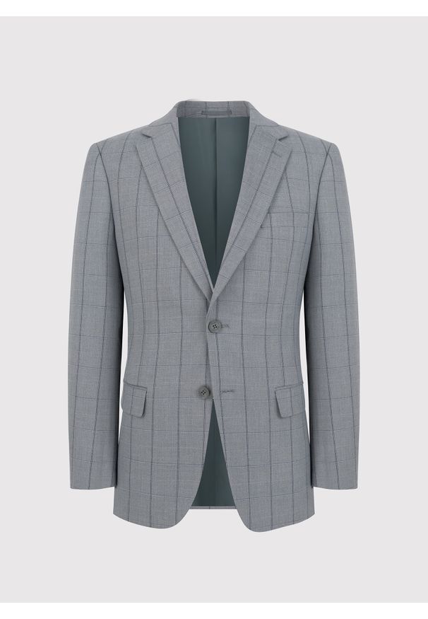 Pako Lorente - PAKO LORENTE – Szara marynarka garniturowa w kratę Windowpane. Kolor: szary. Materiał: wiskoza, elastan, poliester