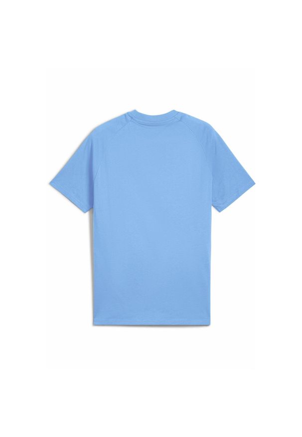 Puma - Męska koszulka PUMATECH PUMA Team Light Blue. Kolor: niebieski. Długość rękawa: raglanowy rękaw. Wzór: aplikacja, nadruk