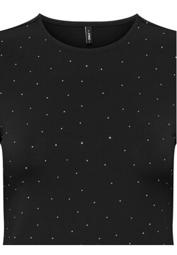 only - ONLY Bluzka Zita 15358986 Czarny Slim Fit. Kolor: czarny. Materiał: syntetyk
