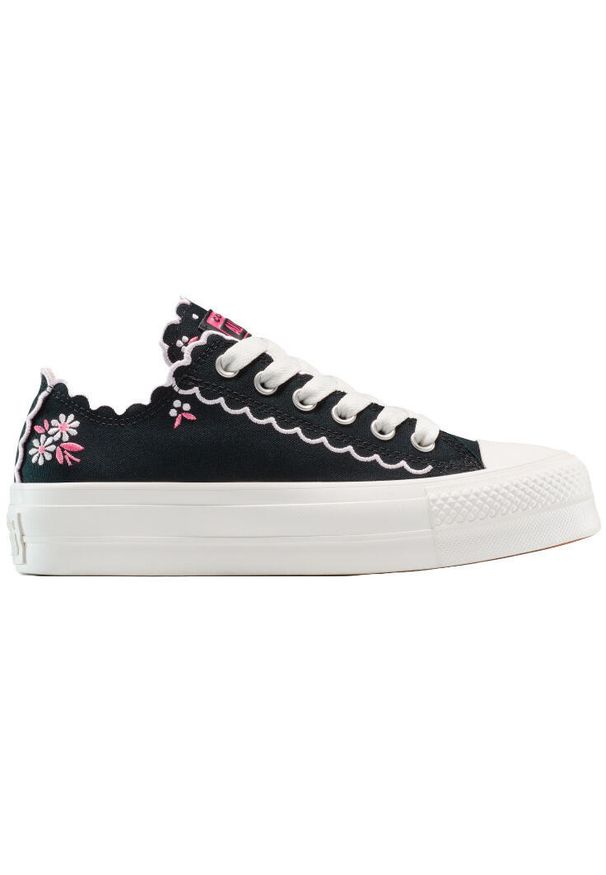 Buty sportowe Converse Chuck Taylor All Star Lift Platform Embroidered Flowers. Kolor: czarny. Materiał: materiał. Obcas: na platformie. Model: Converse All Star