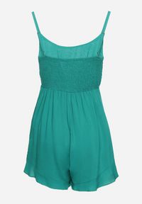 Born2be - Zielony Kombinezon na Cienkich Ramiączkach z Regulacją Ozdobiony Koronką Tiriala. Kolor: zielony. Materiał: koronka. Długość rękawa: na ramiączkach. Wzór: aplikacja, koronka #3