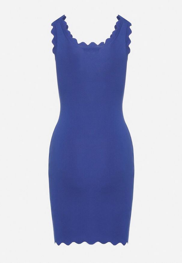 Born2be - Granatowa Sukienka Dephosa. Okazja: na co dzień, na randkę, na imprezę. Kolor: niebieski. Materiał: prążkowany, dzianina. Długość rękawa: bez rękawów. Sezon: lato. Typ sukienki: dopasowane, proste. Styl: casual