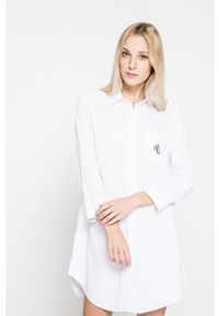 Lauren Ralph Lauren - Koszula nocna. Kolor: biały. Materiał: tkanina. Wzór: gładki