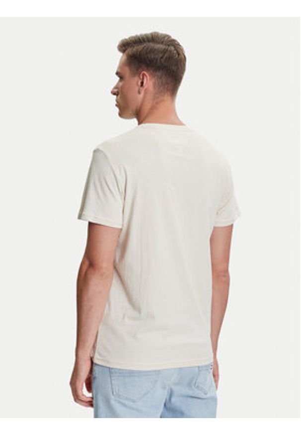 Tommy Jeans T-Shirt Essential DM0DM20740 Beżowy Slim Fit. Kolor: beżowy. Materiał: bawełna