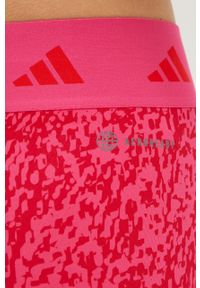 adidas Performance legginsy treningowe damskie kolor różowy wzorzyste. Kolor: różowy. Materiał: skóra, materiał. Sport: fitness #3