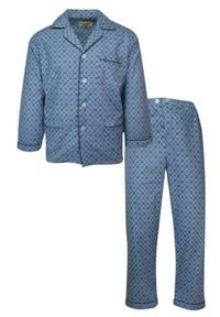 ForMax - Piżama Dwuczęściowa Flanelowa, Błękitna, Długie Spodnie, Koszula Długi Rękaw -FORMAX. Kolor: niebieski. Materiał: bawełna. Długość: długie