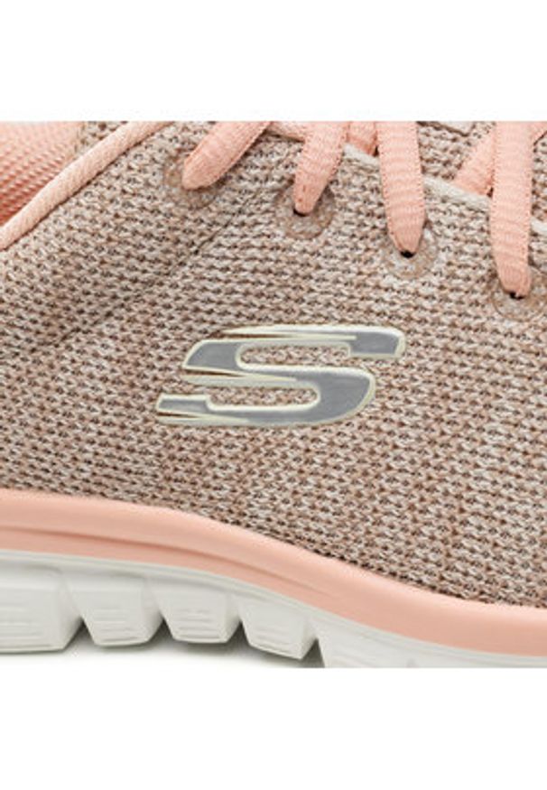 skechers - Skechers Sneakersy Twisted Fortune 12614/NTCL Beżowy. Kolor: beżowy. Materiał: materiał
