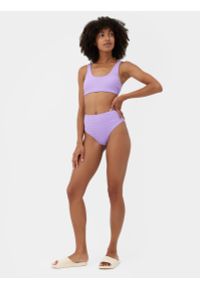 4f - 4F Dół od bikini z materiałów z recyklingu damski XS. Stan: podwyższony. Kolor: fioletowy. Materiał: materiał