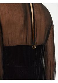 TwinSet - TWINSET Sukienka koktajlowa 242TT2180 Czarny Slim Fit. Kolor: czarny. Materiał: welur, wiskoza. Styl: wizytowy