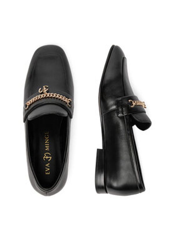 Eva Minge Loafersy CYNIA-LT2513-37 Czarny. Kolor: czarny. Materiał: skóra