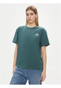 Lee T-Shirt 112350208 Zielony Relaxed Fit. Kolor: zielony. Materiał: bawełna