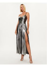 Rinascimento Sukienka wieczorowa CFC0115304003 Srebrny Regular Fit. Kolor: srebrny. Materiał: syntetyk. Styl: wizytowy