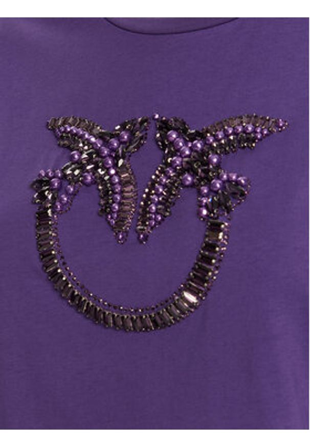 Pinko - PINKO T-Shirt Quentin 100535 A2RN Fioletowy Regular Fit. Kolor: fioletowy. Materiał: bawełna