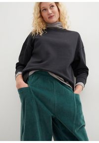 bonprix - Spodnie sztruksowe z mieszanki bawełny. Kolor: zielony. Materiał: sztruks, bawełna #2