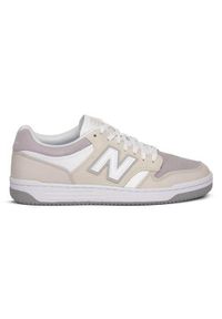 Buty do chodzenia damskie New Balance BB480LGW. Kolor: beżowy. Materiał: skóra. Szerokość cholewki: normalna. Sport: turystyka piesza