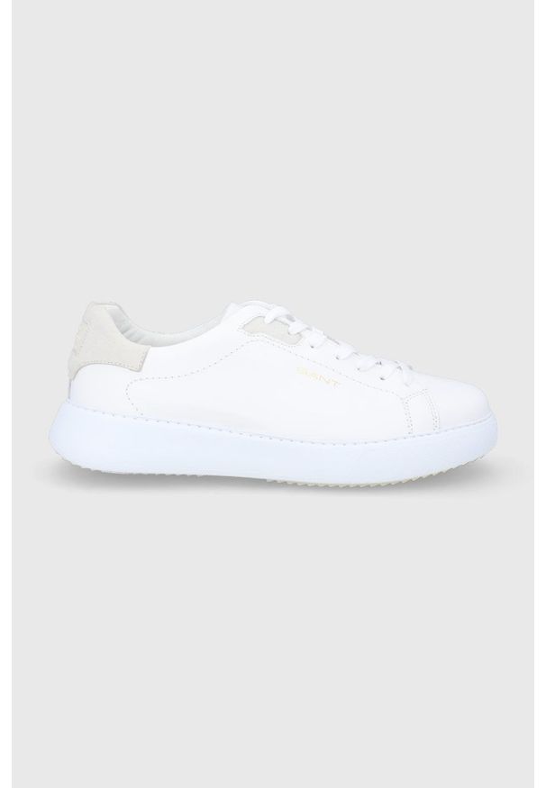 GANT - Gant buty skórzane Palbro 24631643.G265 kolor biały. Nosek buta: okrągły. Zapięcie: sznurówki. Kolor: biały. Materiał: skóra