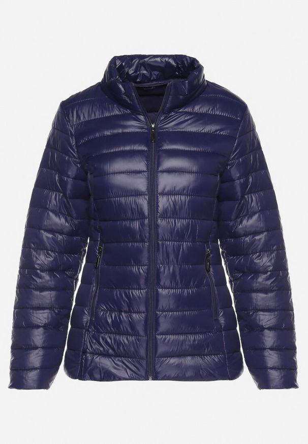 Born2be - Granatowa Kurtka Pikowana na Sezon Przejściowy Verlisa. Okazja: na co dzień. Typ kołnierza: bez kaptura. Kolor: niebieski. Styl: casual