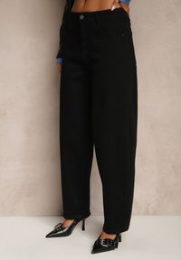 Renee - Czarne Jeansy Slouchy Regular Waist Fesarina. Okazja: na co dzień, na spacer. Kolor: czarny. Styl: klasyczny, casual