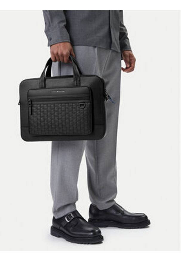 TOMMY HILFIGER - Tommy Hilfiger Torba na laptopa Th Modern Computer Bag AM0AM14002 Czarny. Kolor: czarny. Materiał: skóra