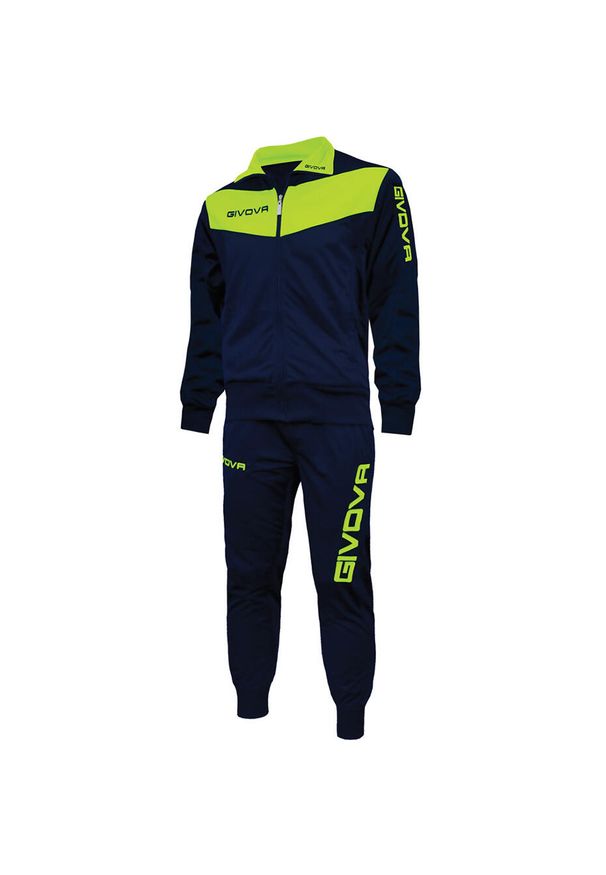 Dres Givova Tuta Visa Fluo. Kolor: wielokolorowy, niebieski, zielony. Materiał: dresówka