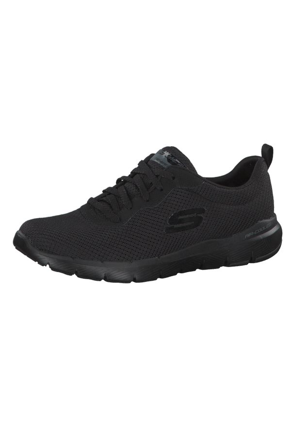 skechers - Buty do chodzenia damskie Skechers Flex Appeal 30. Zapięcie: sznurówki. Kolor: czarny. Materiał: syntetyk, tkanina, materiał. Szerokość cholewki: normalna. Sport: turystyka piesza