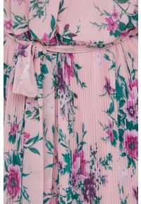 Vila sukienka kolor różowy maxi rozkloszowana. Kolor: różowy. Materiał: tkanina. Typ sukienki: rozkloszowane, plisowane. Długość: maxi #5