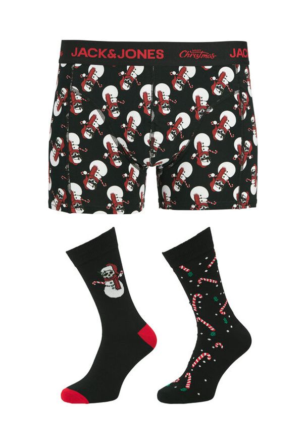 Jack & Jones Komplet bokserki i skarpety Snow Skulls Giftbox 12285138 Czarny. Kolor: czarny. Materiał: bawełna