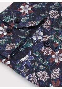 Pako Lorente - PAKO LORENTE – Granatowa koszula męska w kwiaty. Kolor: niebieski. Materiał: bawełna, elastan. Długość rękawa: długi rękaw. Długość: długie. Wzór: kwiaty #6
