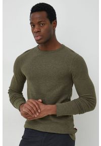 BOSS Orange - BOSS longsleeve bawełniany BOSS ORANGE męski kolor zielony. Kolor: zielony. Materiał: bawełna. Długość rękawa: długi rękaw. Wzór: gładki #2