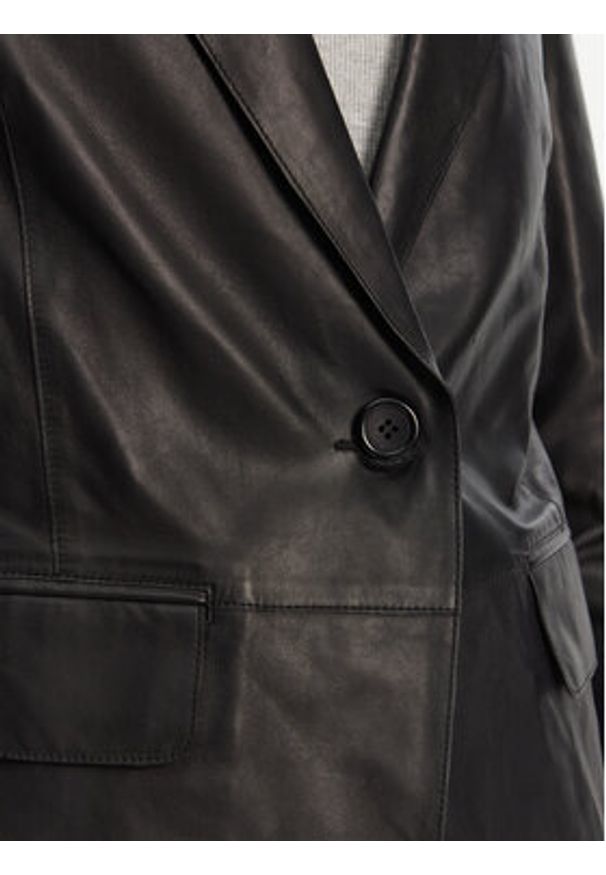 Serge Pariente Kurtka skórzana Caprice Czarny Slim Fit. Kolor: czarny. Materiał: skóra