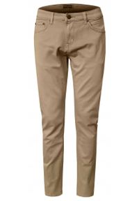 Bawełniane Spodnie Chinos, Regular - Pako Jeans - Beżowe. Okazja: na spotkanie biznesowe, do pracy. Kolor: brązowy, wielokolorowy, beżowy. Materiał: elastan, bawełna. Styl: klasyczny, biznesowy