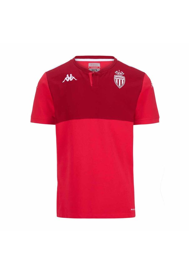 Kappa - Polo AS Monaco Angat 8 2024/25. Typ kołnierza: polo. Kolor: czerwony. Sport: piłka nożna