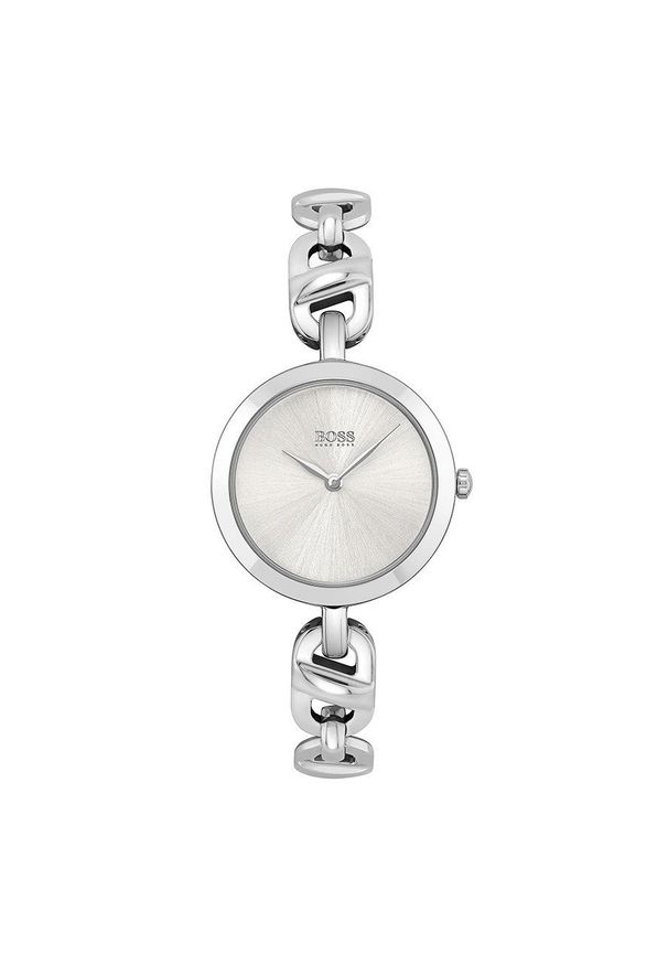 BOSS zegarek 1502590 damski kolor srebrny. Kolor: srebrny. Materiał: materiał